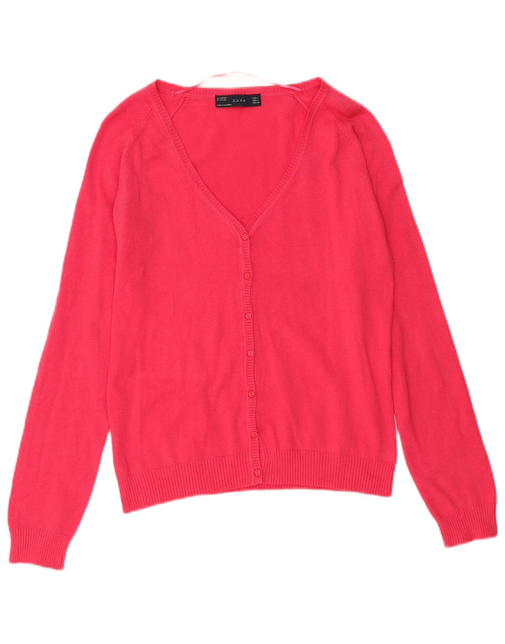 Zara Cardigan Femme Pull UK 14 Large Rose