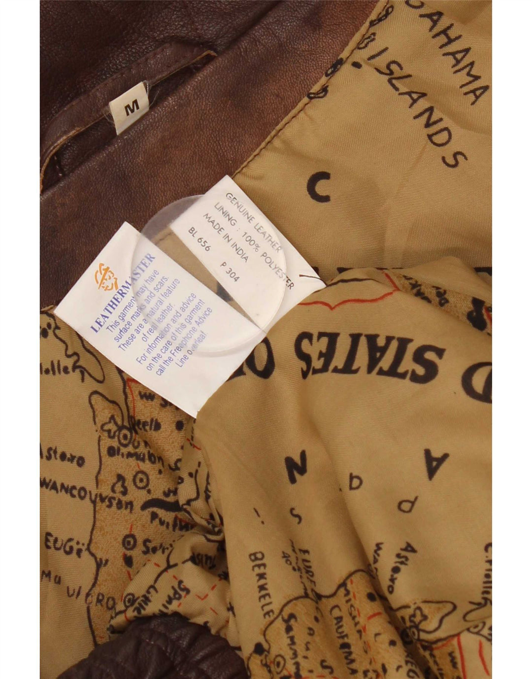veste en cuir homme vintage UK 38 Brun moyen