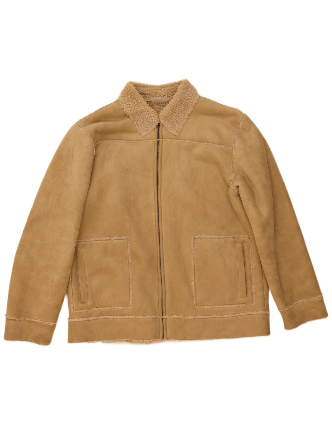 St. Bernard Veste Sherpa Homme UK 40 Large Beige Polyester