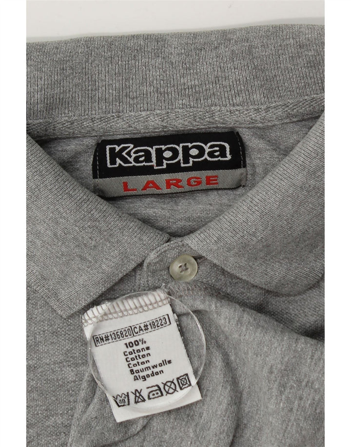 Kappa Polo Homme Large Gris Moucheté Coton