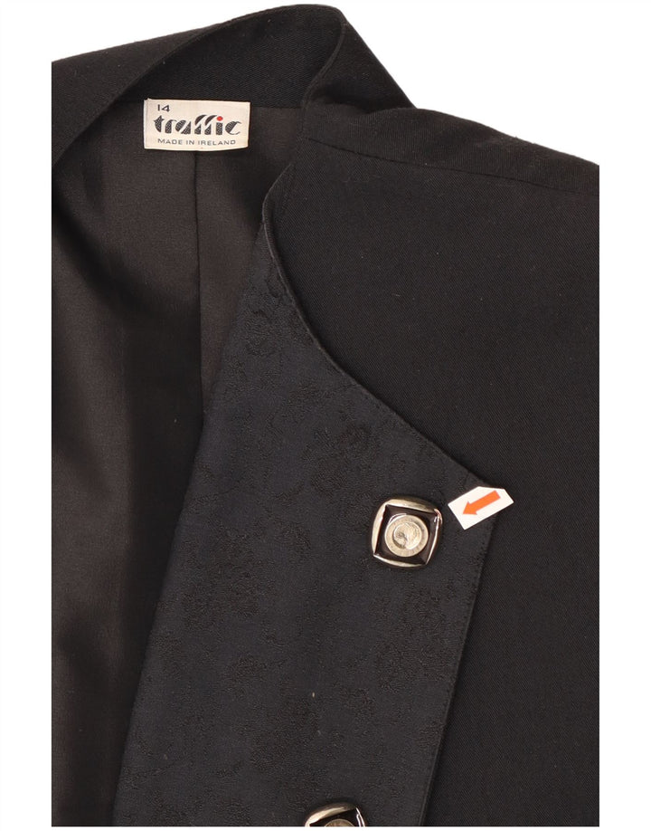 TRAFFIC Womens Bolero Jacket UK 14 Medium Black Polyester
