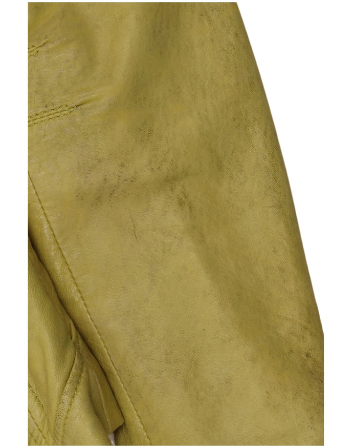 Freaky Nation Veste en cuir pour femme UK 10 Petit cuir vert