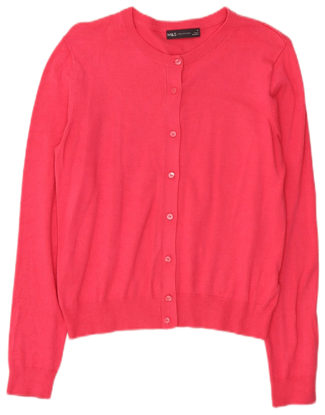 Marks & Spencer Pull Cardigan Femme UK 12 Viscose Rose Moyen