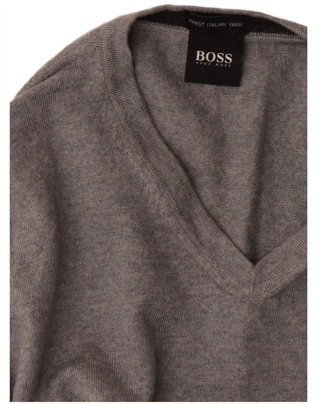HUGO BOSS Pull col en V pour femme UK 10 Small Gris