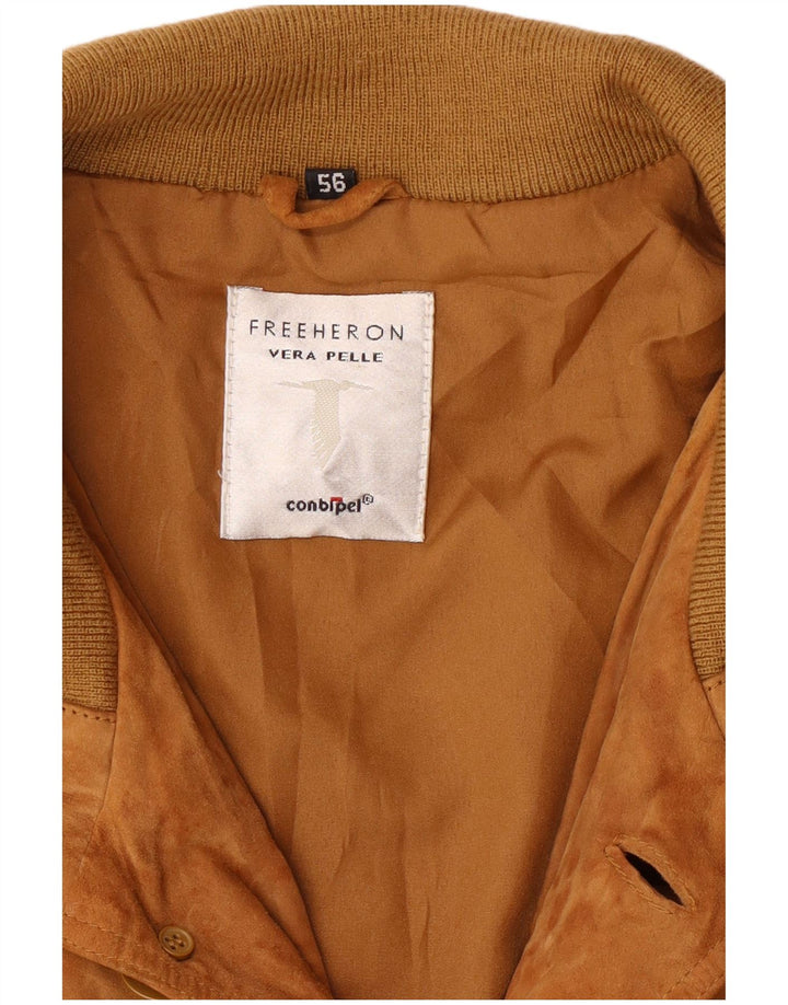 Freeheron Blouson Bomber En Daim Homme IT 56 XL Cuir Marron