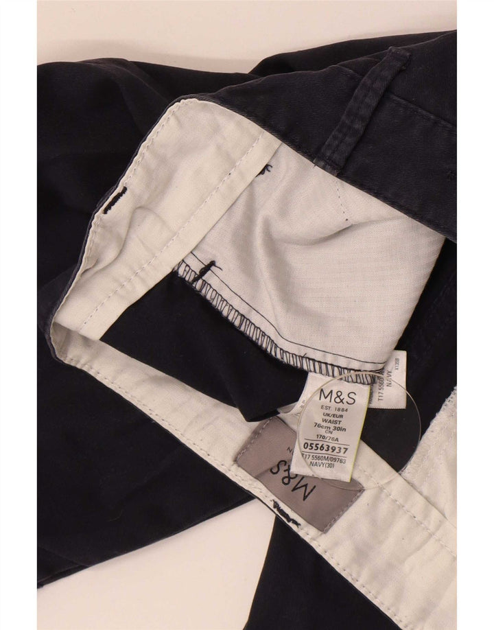 Marks & Spencer Short Chino Homme W30 Bleu Marine Moyen Coton