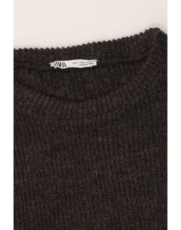 Zara T-shirt surdimensionné pour femme UK 10 Petit Gris