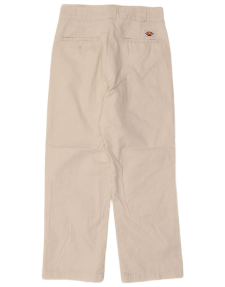 Dickies Pantalon court taille haute pour femme W28 L25 Blanc Polyester