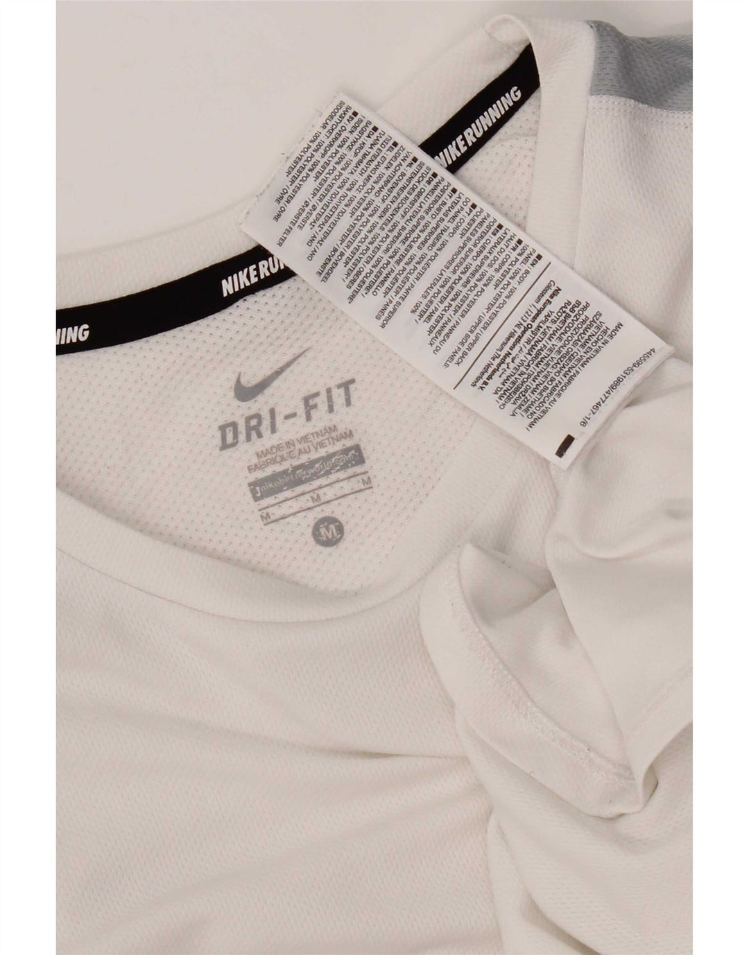 Nike T-shirt Dri Fit pour homme en polyester color block blanc moyen