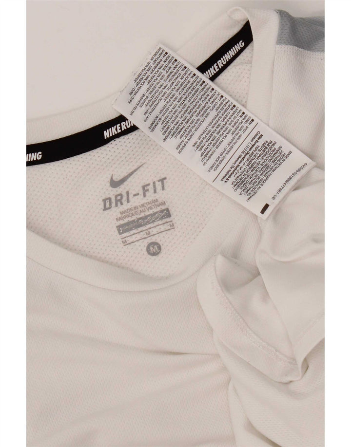 Nike T-shirt Dri Fit pour homme en polyester color block blanc moyen