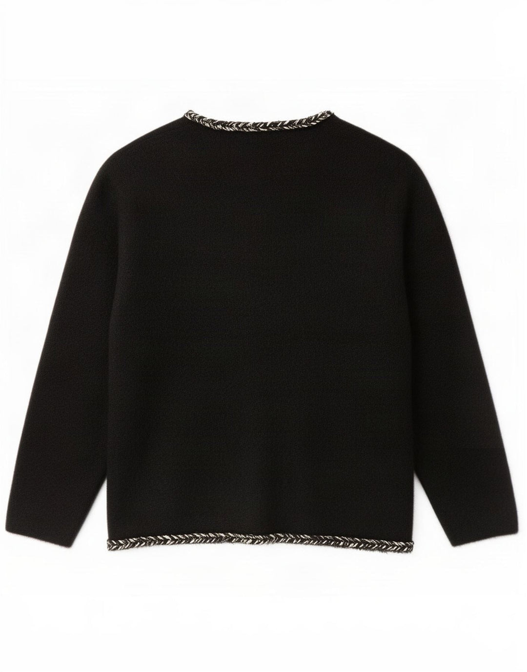 vintage Femme Cardigan Pull UK 12 Moyen Noir Polyamide