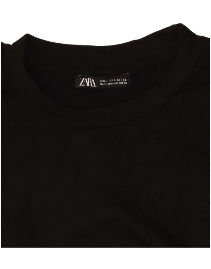 ZARA Body à manches longues pour femme UK 14 Large Noir