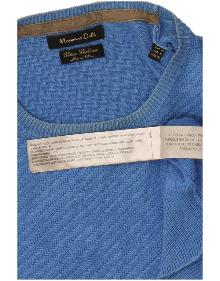 Massimo Dutti Pull à col rond pour homme XL en coton bleu