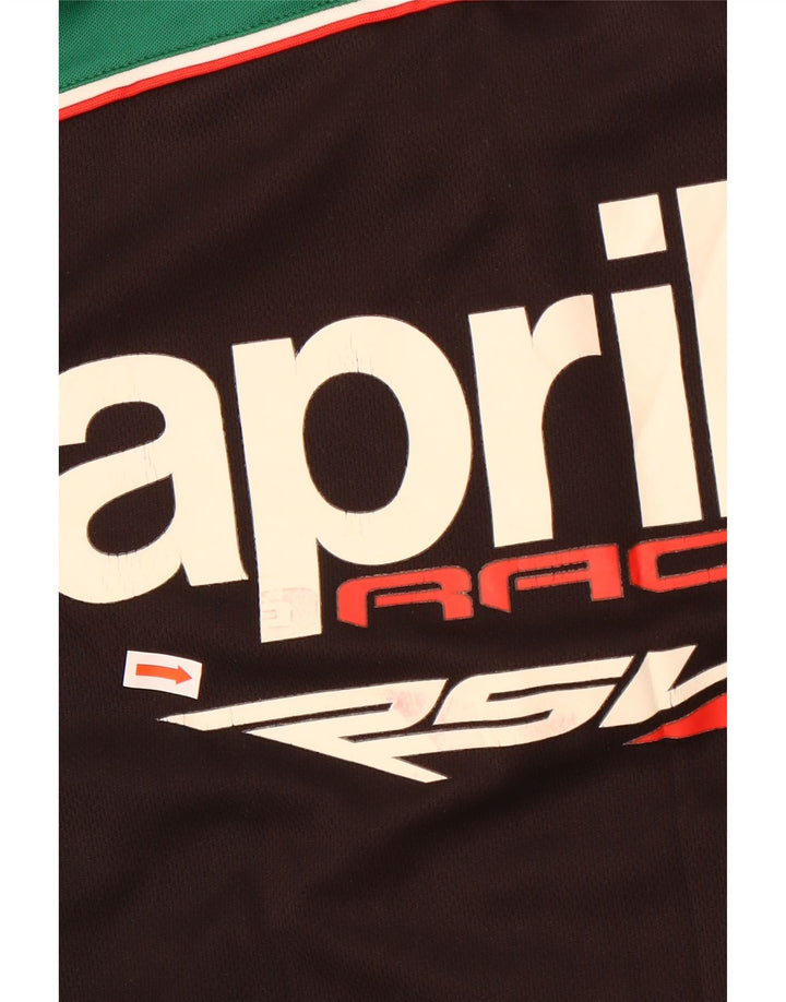 Aprilia Polo Graphique Homme Grand Noir Colorblock Polyester