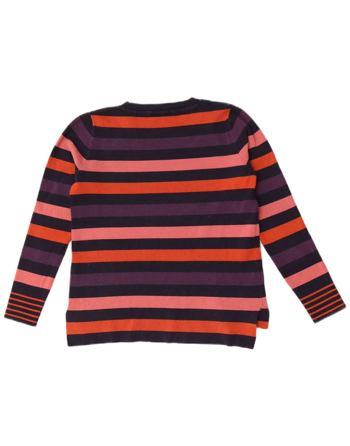 Oasis Pull col rond pour femme UK 10 Petit rayé multicolore