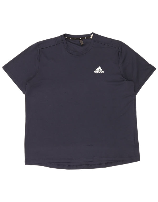 Adidas Homme Aeroready T-Shirt Top XL Bleu Marine Polyester