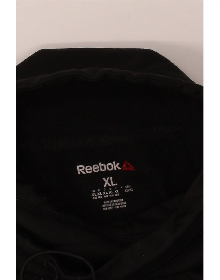 REEBOK Womens Graphic Sweatshirt Jumper UK 20/22 XL Black Polyester