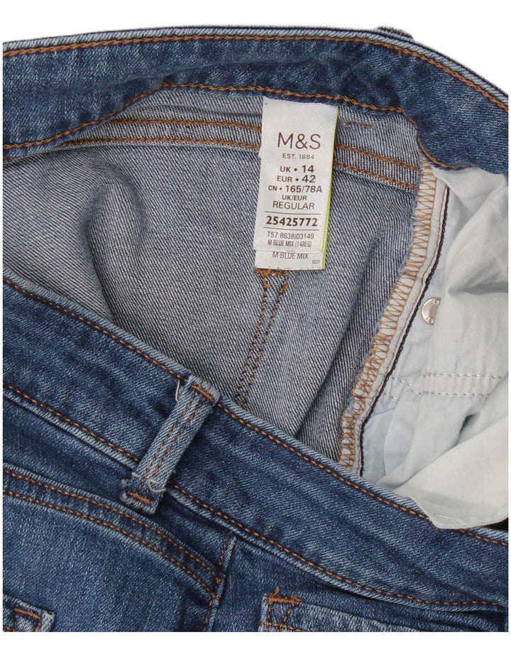 Marks & Spencer Jean slim régulier pour femme UK 14 Large W36 L29 Bleu Coton