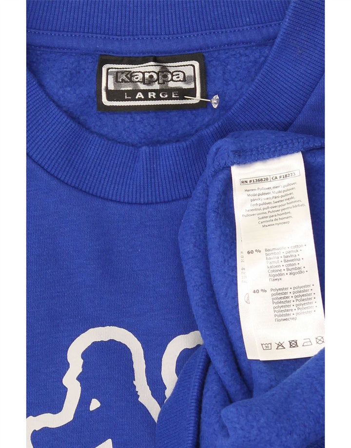 Kappa Sweat-shirt graphique pour homme en coton bleu Taille L