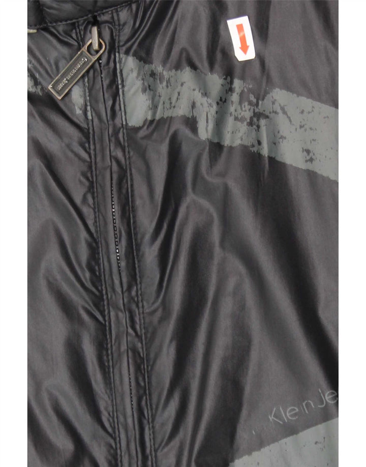 Calvin Klein Jeans Veste de pluie graphique pour homme UK 40 Large Noir Polyamide