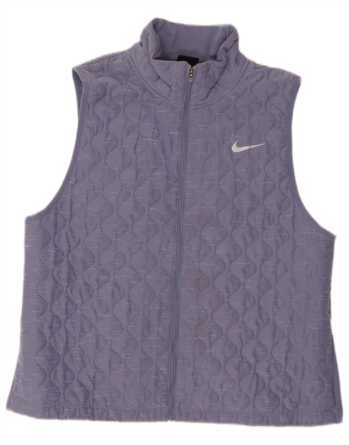 Nike Womens Running Quilted Gilet UK 16 Large Violet Polyester