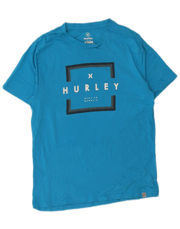 Hurley T-Shirt Graphique Homme Bleu Moyen Coton