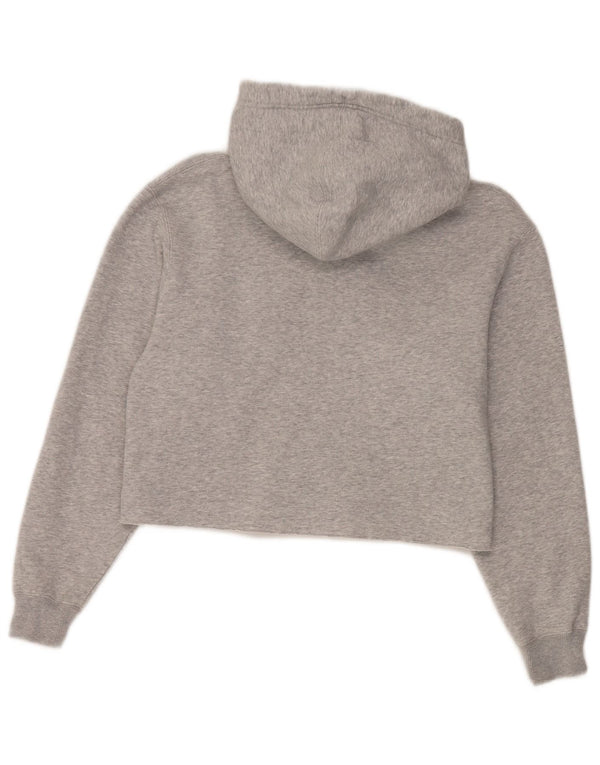 Calvin Klein Jeans Pull à capuche court surdimensionné pour femme UK 10 Petit Gris