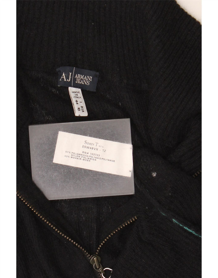Armani Jeans Femme Cardigan Pull IT 44 Moyen Noir Polyamide