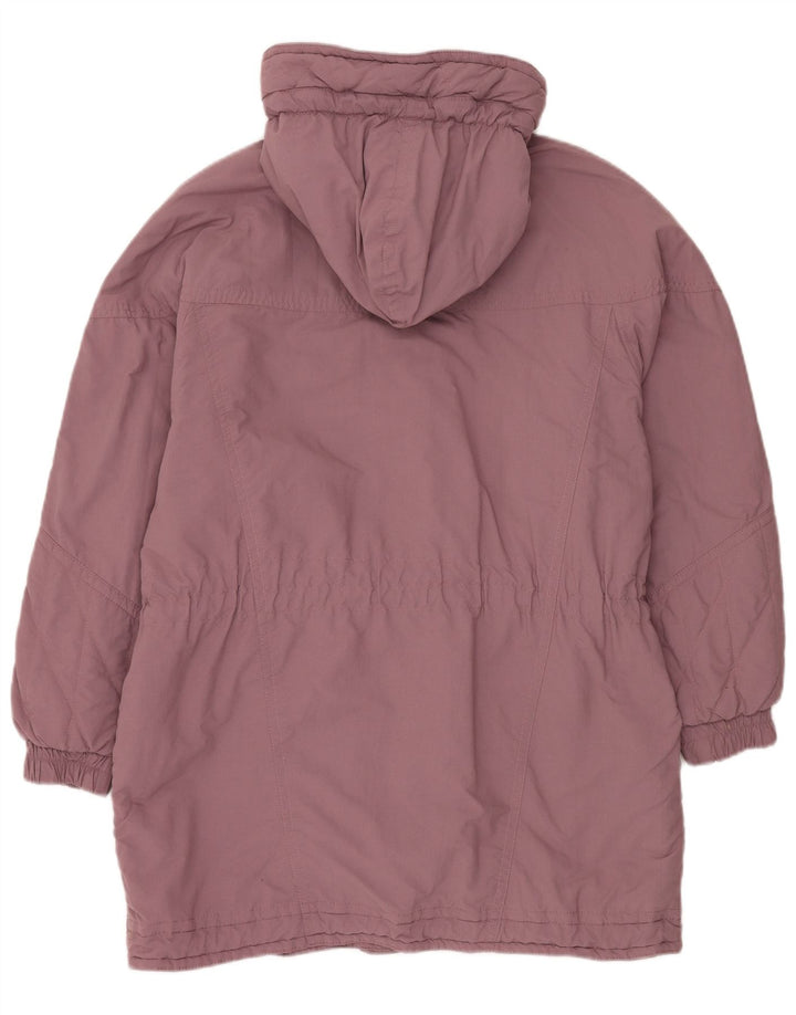 VINTAGE Femme Coupe-vent à capuche Manteau EU 42 Grand Polyester Violet