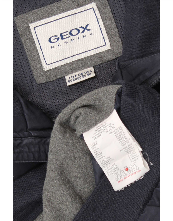 Geox Respira Bomber Jacket Homme UK 50 5XL Bleu Marine Polyester