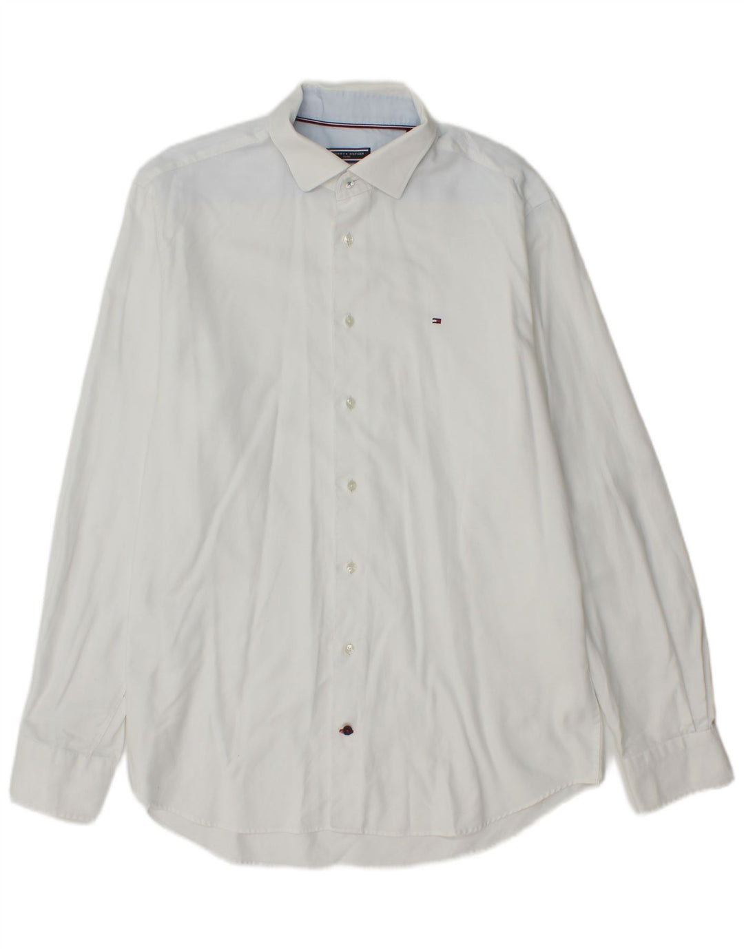 Tommy Hilfiger Chemise coupe régulière pour homme Taille 42 16 1/2 Large Blanc