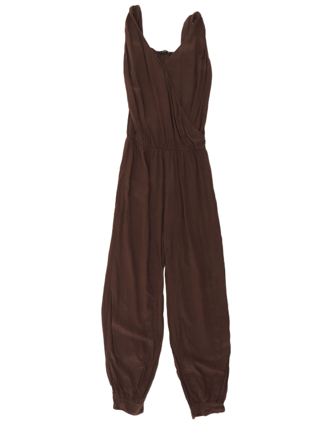 combinaison sans manches femme vintage IT 44 Soie marron moyen