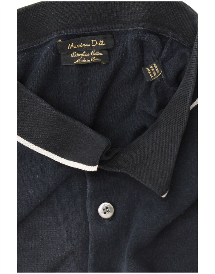 Massimo Dutti Polo Homme 2XL Bleu Marine Coton