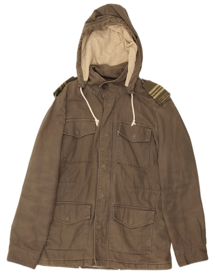 Levi's Veste militaire à capuche pour homme UK 38 Medium Kaki Coton