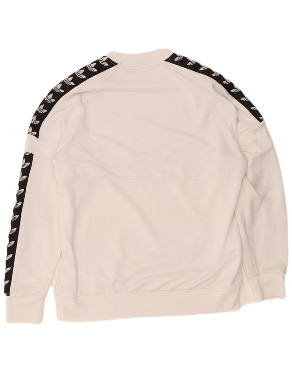 Adidas Mens Graphic Sweatshirt Jumper Large White Colourblock Polyester