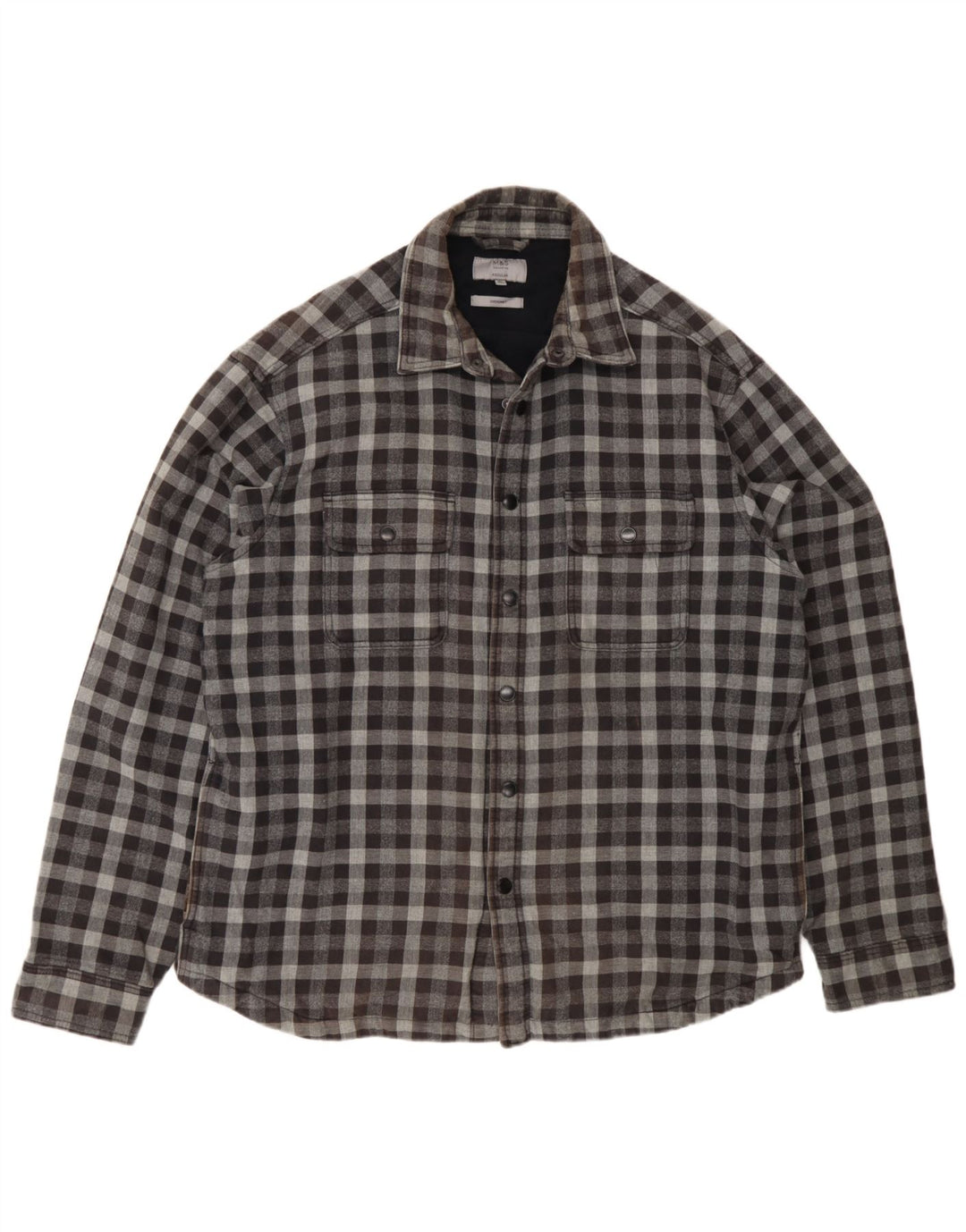 Marks & Spencer Chemise en flanelle pour homme coupe classique XL Gris vichy