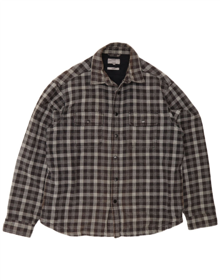 Marks & Spencer Chemise en flanelle pour homme coupe classique XL Gris vichy