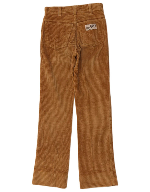 Pantalon droit en velours côtelé femme vintage W25 L29 coton marron
