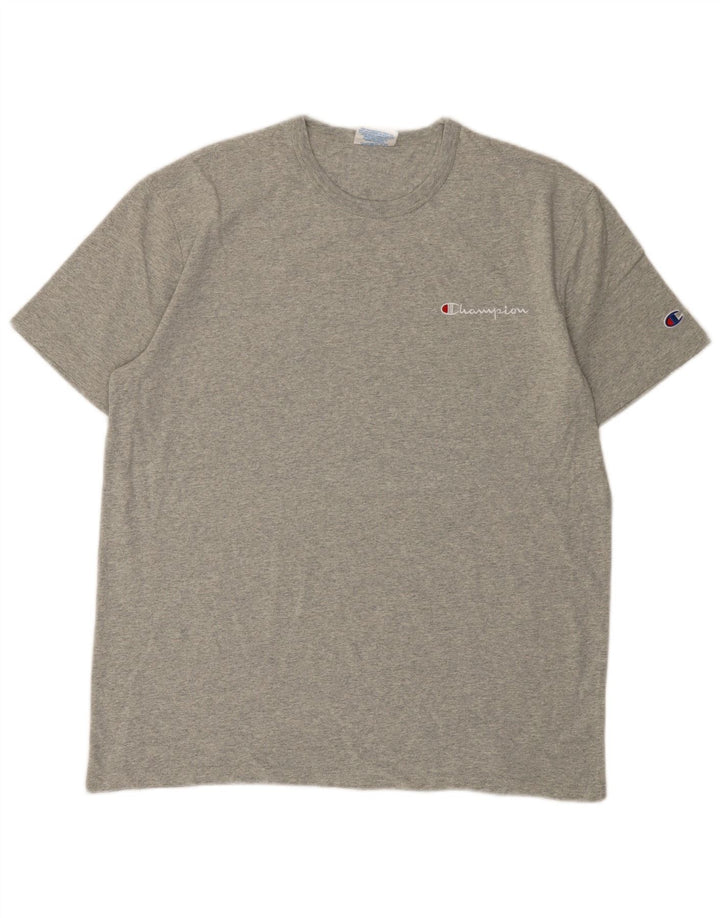 CHAMPION Homme Heritage T-Shirt Top Large Gris Moucheté Coton
