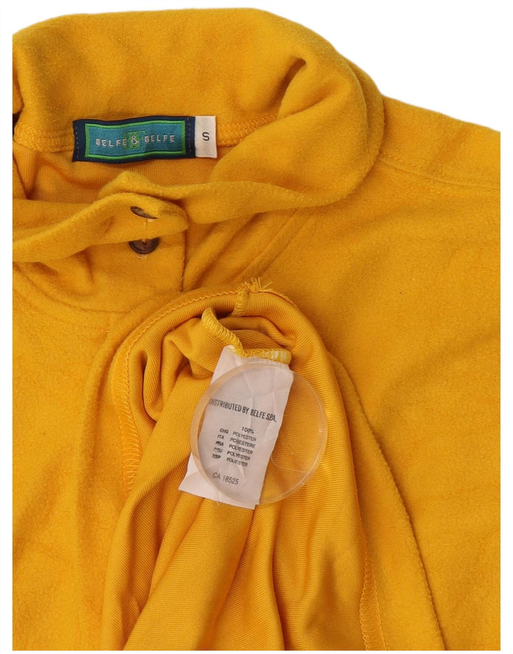 Belfe & Belfe Pull polaire surdimensionné à col boutonné pour femme UK 10 Petit Jaune