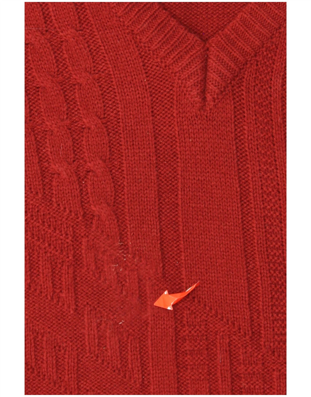 Jacques Lorant Pull col V pour homme UK 38/40 Rouge moyen Polyacrylique