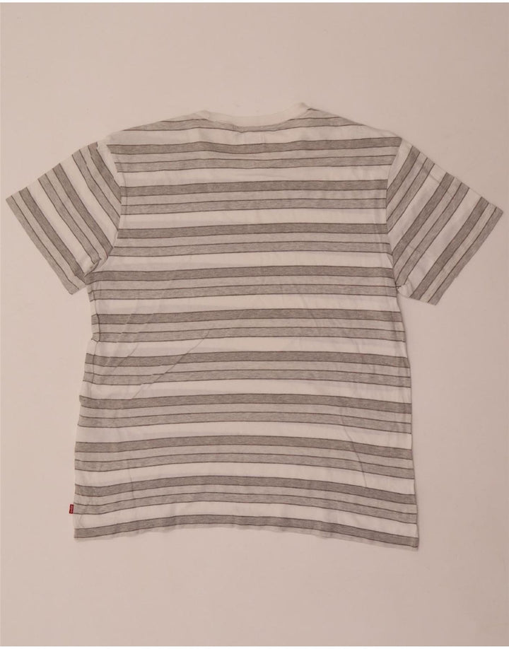 Levi's T-Shirt Homme Large Gris Rayé Coton