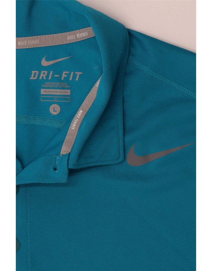 Nike Polo Dri Fit pour homme en polyester Bleu Taille L