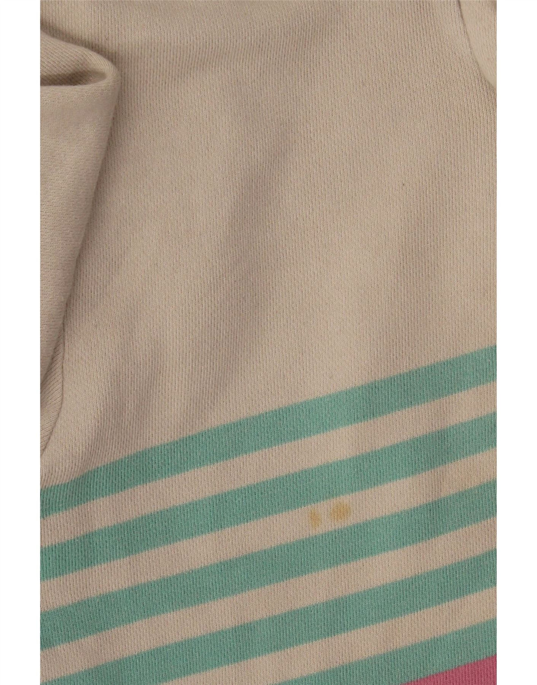 Joules Womens Button Neck Sweatshirt Jumper UK 16 Large Blanc Rayé
