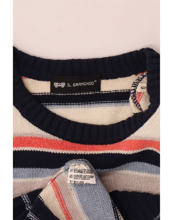 Il Granchio Pull Col Rond Homme Large Rayé Multicolore
