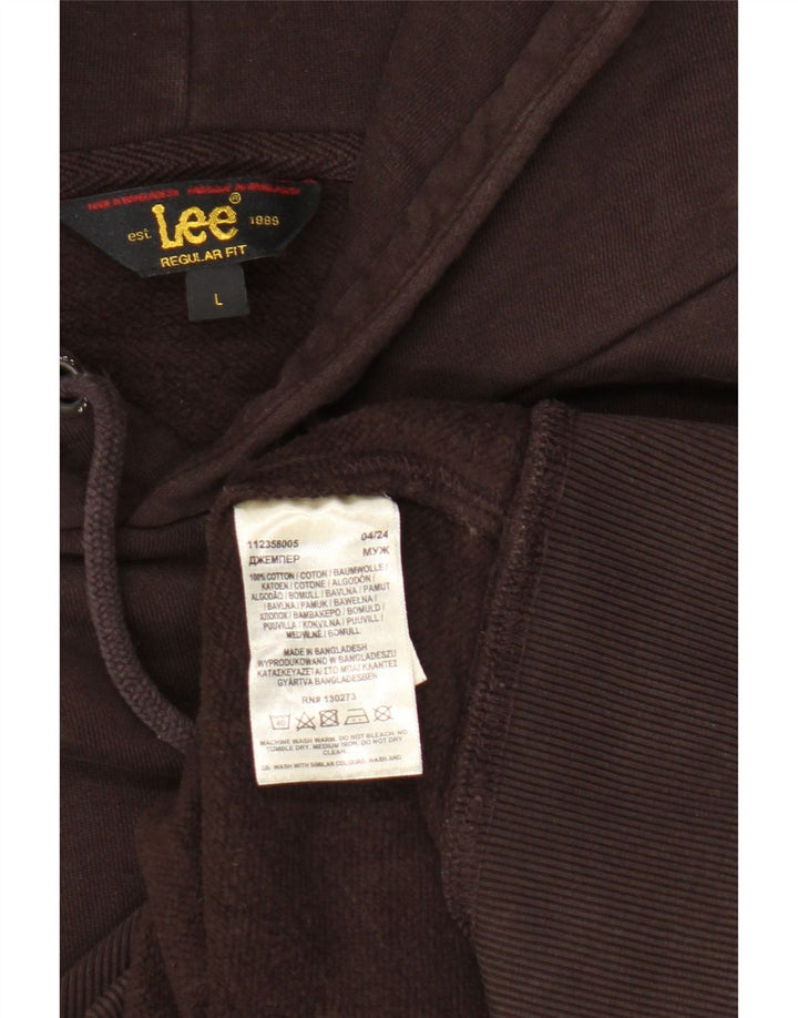 Lee Pull à capuche coupe classique pour homme en coton marron Taille L