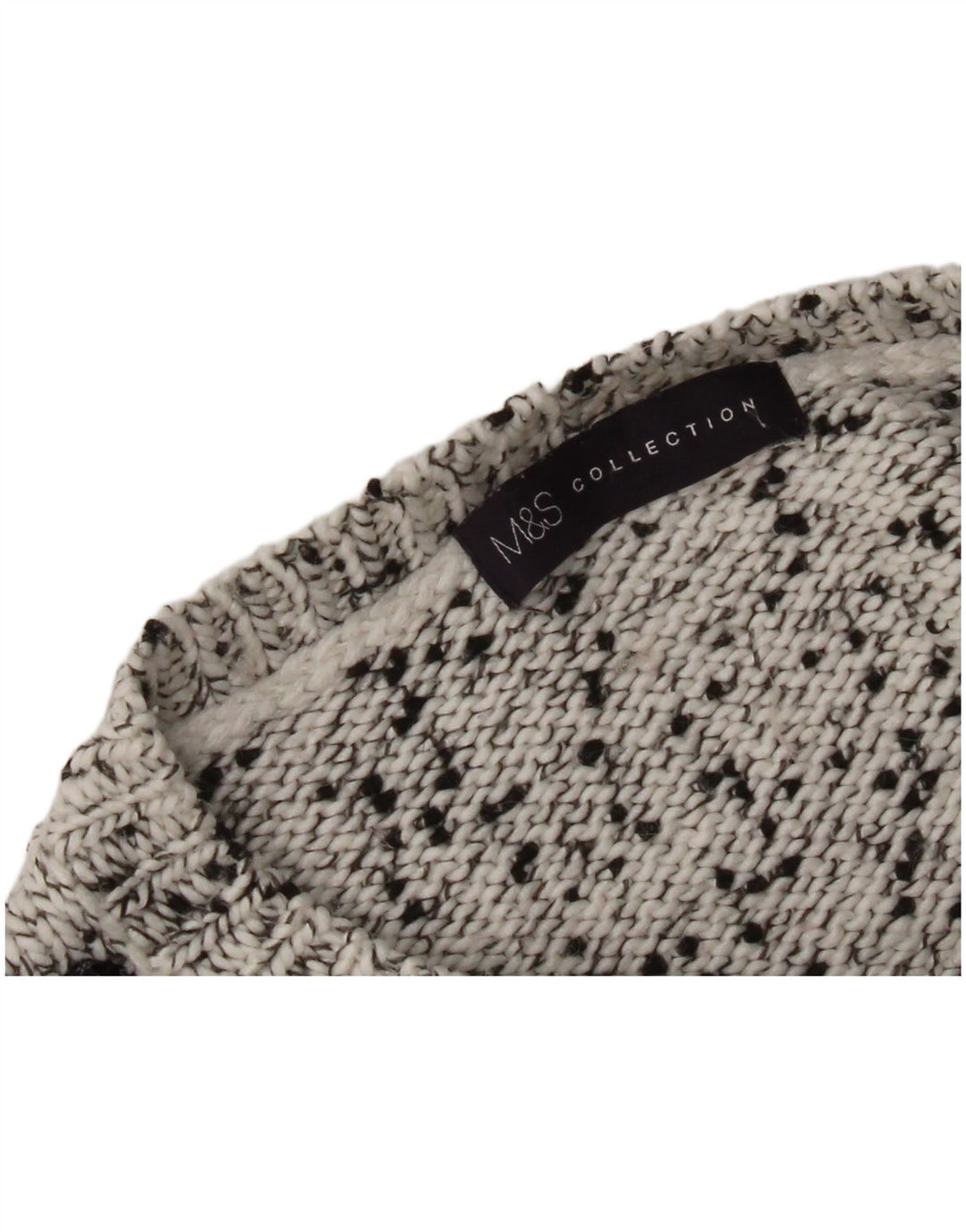 Marks & Spencer Pull col bateau pour femme UK 12 Gris moyen moucheté