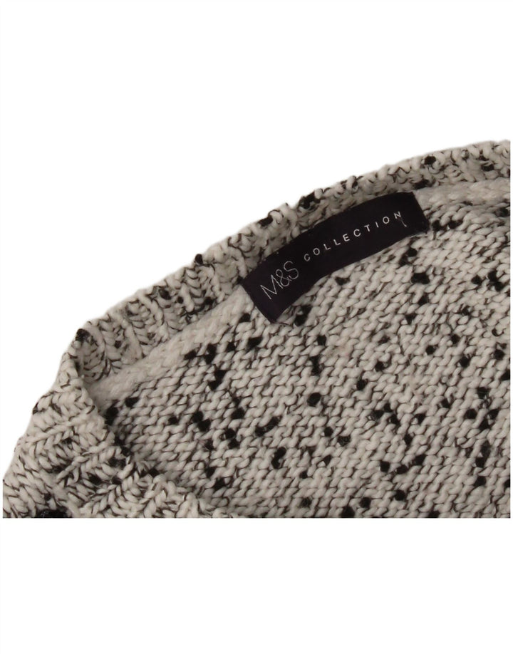 Marks & Spencer Pull col bateau pour femme UK 12 Gris moyen moucheté