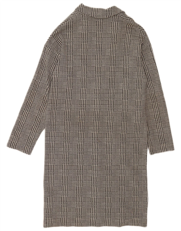 Topshop Manteau Femme UK 10 Petit Gris Pied-de-Poule Coton