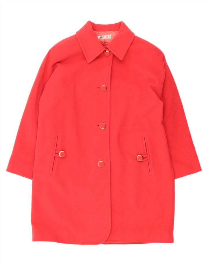 VINTAGE Womens Oversized Overcoat UK 16 Large Pink Virgin Wool Vintage Vintage and Second-Hand Vintage from Messina Hembry 